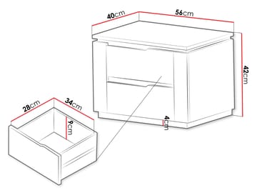 Hilafin Sängbord i Målat Trä med Förvaring och Lådor - Beige - Möbler - Bord & matgrupp - Avlastningsbord & sidobord - Sängbord & nattduksbord