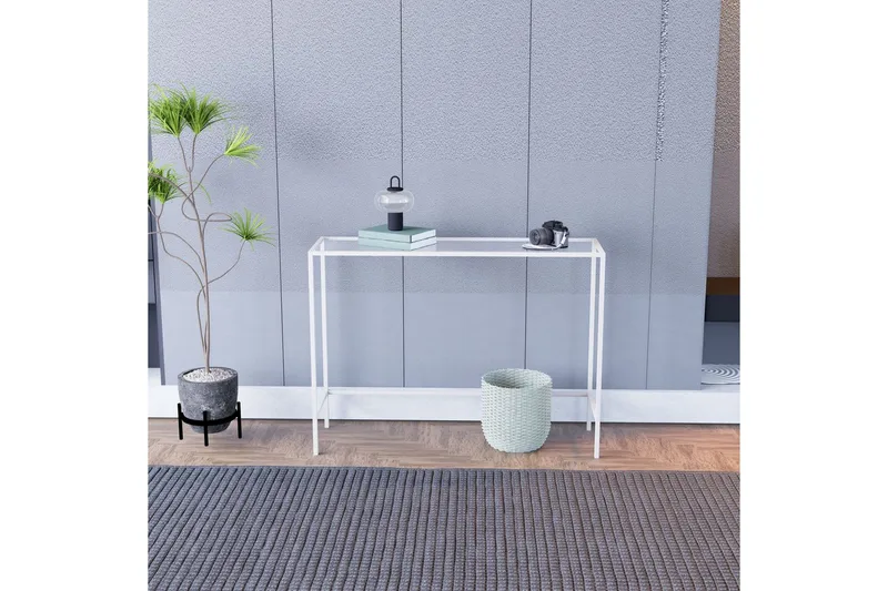 Horacio Sidobord 100 cm - Vit/Transparent - Möbler - Bord & matgrupp - Avlastningsbord & sidobord - Lampbord & sidobord