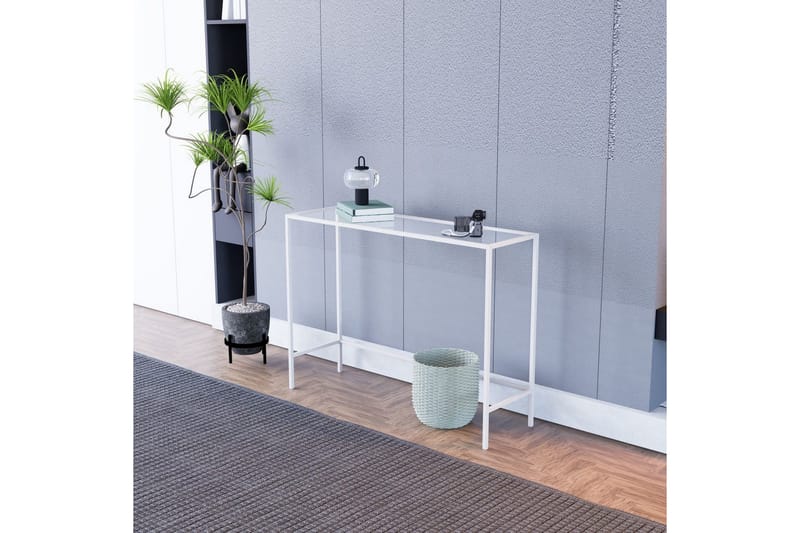 Horacio Sidobord 100 cm - Vit/Transparent - Möbler - Bord & matgrupp - Avlastningsbord & sidobord - Lampbord & sidobord