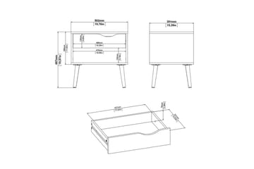 Hostafranc Sängbord 50,2 cm - Vit - Möbler - Bord & matgrupp - Avlastningsbord & sidobord - Sängbord & nattduksbord