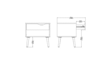 Hostafranc Sängbord 50,2 cm - Vit - Möbler - Bord & matgrupp - Avlastningsbord & sidobord - Sängbord & nattduksbord