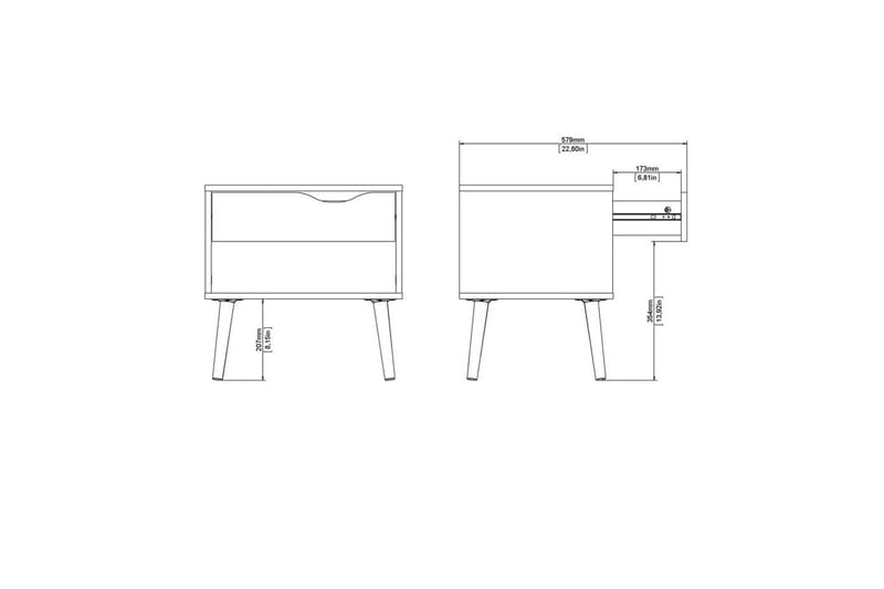 Hostafranc Sängbord 50,2 cm - Vit - Möbler - Bord & matgrupp - Avlastningsbord & sidobord - Sängbord & nattduksbord