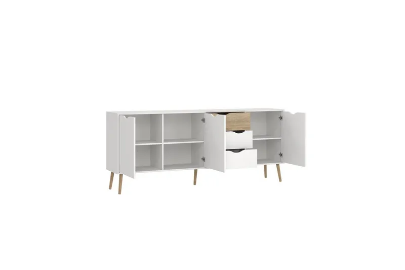Hostafranc Skänk 195,7 cm - Vit - Förvaring - Förvaringsmöbler - Sideboard & skänk