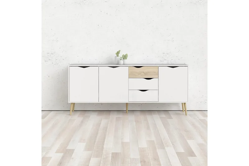 Hostafranc Skänk 195,7 cm - Vit - Förvaring - Förvaringsmöbler - Sideboard & skänk