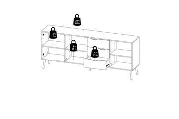 Hostafranc Skänk 195,7 cm - Vit - Förvaring - Förvaringsmöbler - Sideboard & skänk