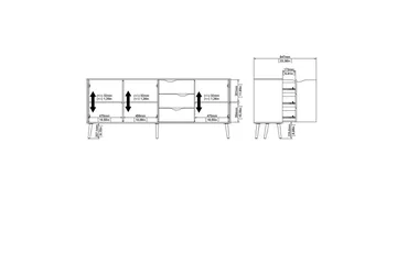 Hostafranc Skänk 195,7 cm - Vit - Förvaring - Förvaringsmöbler - Sideboard & skänk