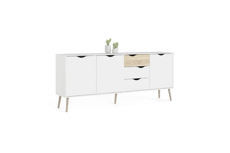 Hostafranc Skänk 195,7 cm - Vit - Förvaring - Förvaringsmöbler - Sideboard & skänk