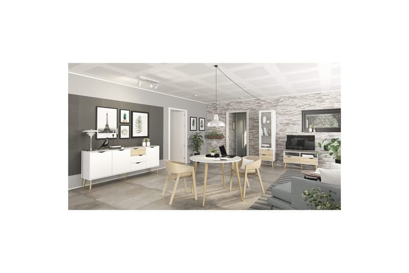 Hostafranc Skänk 195,7 cm - Vit - Förvaring - Förvaringsmöbler - Sideboard & skänk