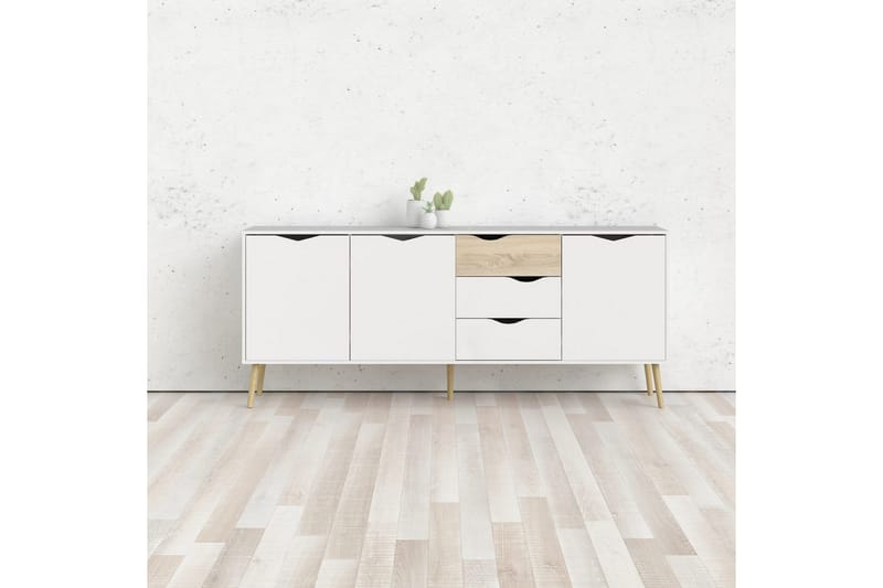 Hostafranc Skänk 195,7 cm - Vit - Förvaring - Förvaringsmöbler - Sideboard & skänk