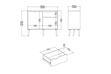 Hostafranc Skänk 98,7 cm - Vit - Förvaring - Förvaringsmöbler - Sideboard & skänk