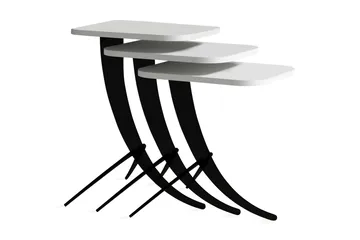 Hovdane Satsbord 45 cm 3 Bord - Vit/Svart - Möbler - Bord & matgrupp - Soffbord
