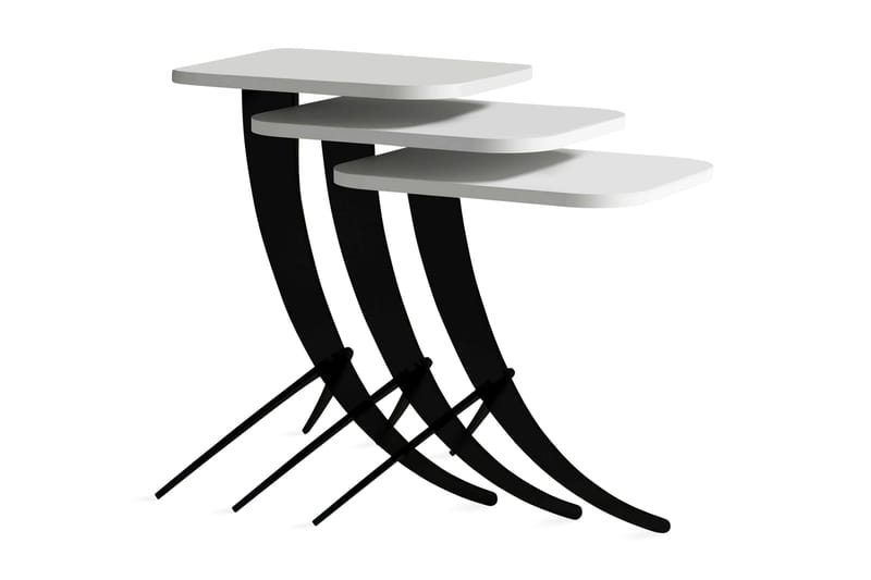 Hovdane Satsbord 45 cm 3 Bord - Vit/Svart - Möbler - Bord & matgrupp - Soffbord