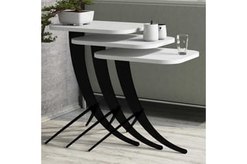 Hovdane Satsbord 45 cm 3 Bord - Vit/Svart - Möbler - Bord & matgrupp - Soffbord