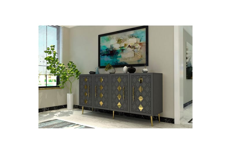 Ilna Konsollbord 150 cm - Guld/Antracit - Möbler - Bord & matgrupp - Avlastningsbord & sidobord - Konsolbord & hallbord