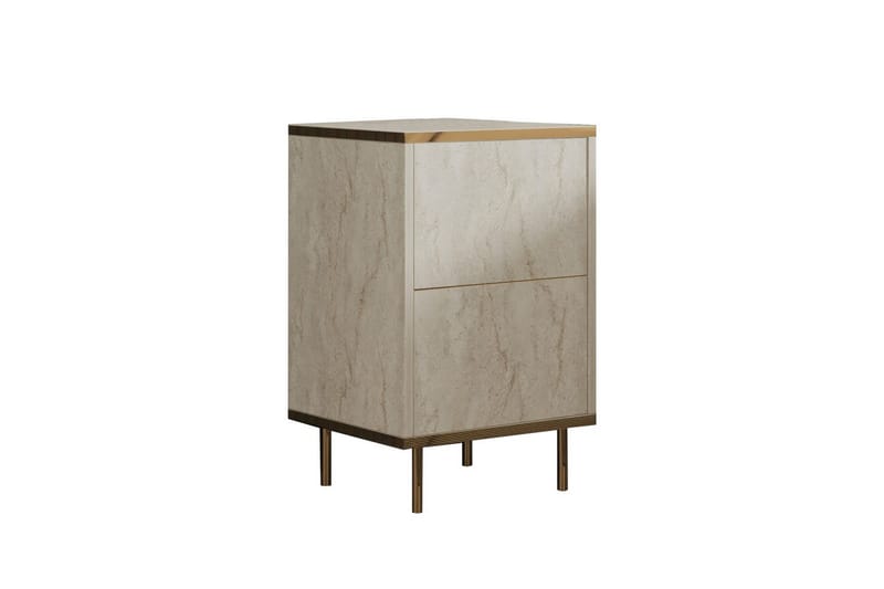 Imaj Sängbord 40 cm - Beige/Guld - Möbler - Bord & matgrupp - Avlastningsbord & sidobord - Sängbord & nattduksbord