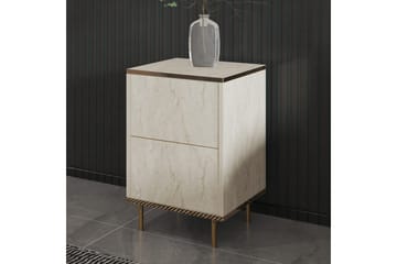 Imaj Sängbord 40 cm - Beige/Guld - Möbler - Bord & matgrupp - Avlastningsbord & sidobord - Sängbord & nattduksbord