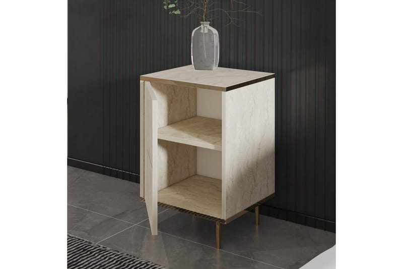 Imaj Sängbord 40 cm - Beige/Guld - Möbler - Bord & matgrupp - Avlastningsbord & sidobord - Sängbord & nattduksbord