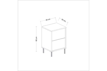 Imaj Sängbord 40 cm - Beige/Guld - Möbler - Bord & matgrupp - Avlastningsbord & sidobord - Sängbord & nattduksbord
