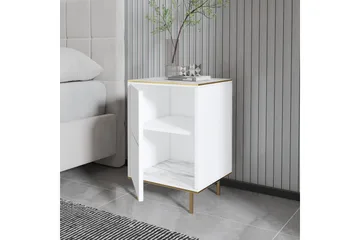 Imaj Sängbord 40 cm - Vit marmor/Guld - Möbler - Bord & matgrupp - Avlastningsbord & sidobord - Sängbord & nattduksbord