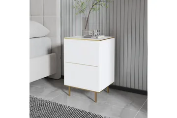 Imaj Sängbord 40 cm - Vit marmor/Guld - Möbler - Bord & matgrupp - Avlastningsbord & sidobord - Sängbord & nattduksbord