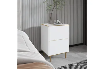 Imaj Sängbord 40 cm - Vit marmor/Guld - Möbler - Bord & matgrupp - Avlastningsbord & sidobord - Sängbord & nattduksbord