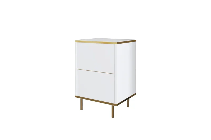 Imaj Sängbord 40 cm - Vit/Guld - Möbler - Bord & matgrupp - Avlastningsbord & sidobord - Sängbord & nattduksbord