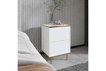 Imaj Sängbord 40 cm - Vit/Guld - Möbler - Bord & matgrupp - Avlastningsbord & sidobord - Sängbord & nattduksbord