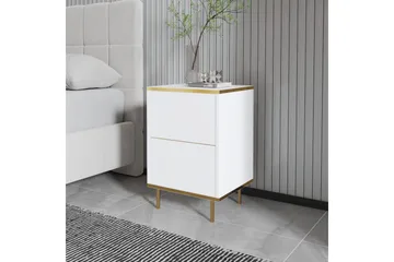 Imaj Sängbord 40 cm - Vit/Guld - Möbler - Bord & matgrupp - Avlastningsbord & sidobord - Sängbord & nattduksbord