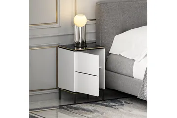 Imaj Sängbord 40 cm - Vit/Svart/Guld - Möbler - Bord & matgrupp - Avlastningsbord & sidobord - Sängbord & nattduksbord