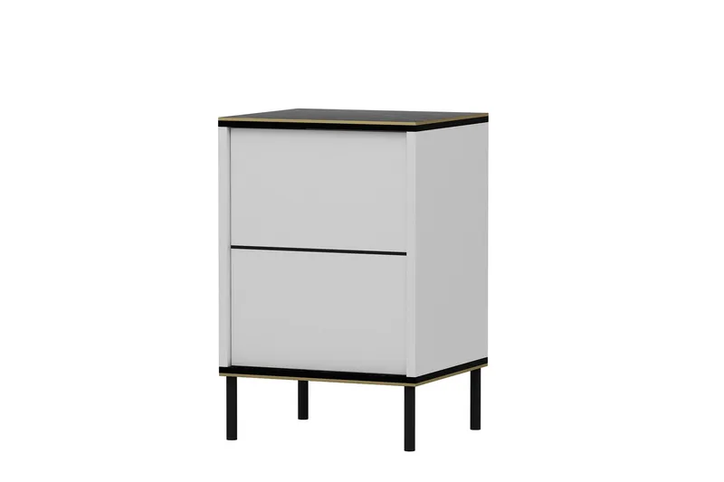 Imaj Sängbord 40 cm - Vit/Svart/Guld - Möbler - Bord & matgrupp - Avlastningsbord & sidobord - Sängbord & nattduksbord
