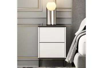 Imaj Sängbord 40 cm - Vit/Svart/Guld - Möbler - Bord & matgrupp - Avlastningsbord & sidobord - Sängbord & nattduksbord