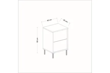Imaj Sängbord 40 cm - Vit/Svart/Guld - Möbler - Bord & matgrupp - Avlastningsbord & sidobord - Sängbord & nattduksbord