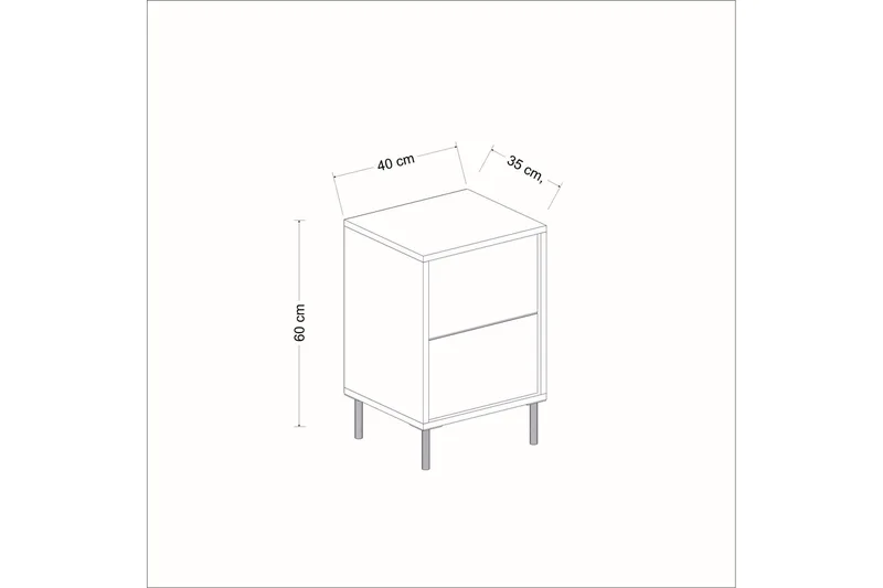 Imaj Sängbord 40 cm - Vit/Svart/Guld - Möbler - Bord & matgrupp - Avlastningsbord & sidobord - Sängbord & nattduksbord