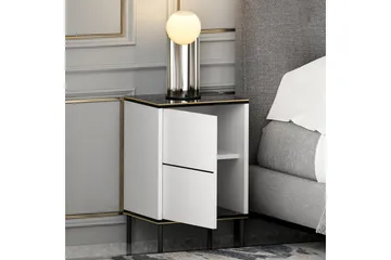 Imaj Sängbord 40 cm - Vit/Svart/Guld - Möbler - Bord & matgrupp - Avlastningsbord & sidobord - Sängbord & nattduksbord