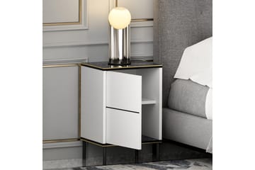 Imaj Sängbord 40 cm - Vit/Svart/Guld - Möbler - Bord & matgrupp - Avlastningsbord & sidobord - Sängbord & nattduksbord