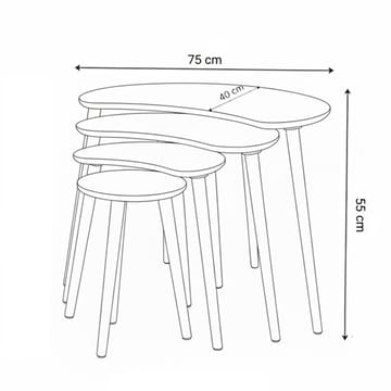 Indumati Satsbord 75 cm - Ek - Möbler - Bord & matgrupp - Avlastningsbord & sidobord - Satsbord