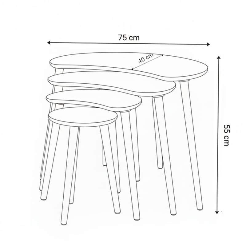 Indumati Satsbord 75 cm - Valnöt - Möbler - Bord & matgrupp - Avlastningsbord & sidobord - Satsbord