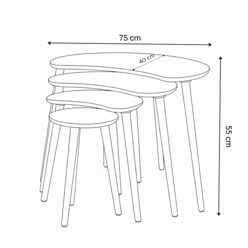Indumati Satsbord 75 cm - Vit - Möbler - Bord & matgrupp - Avlastningsbord & sidobord - Satsbord