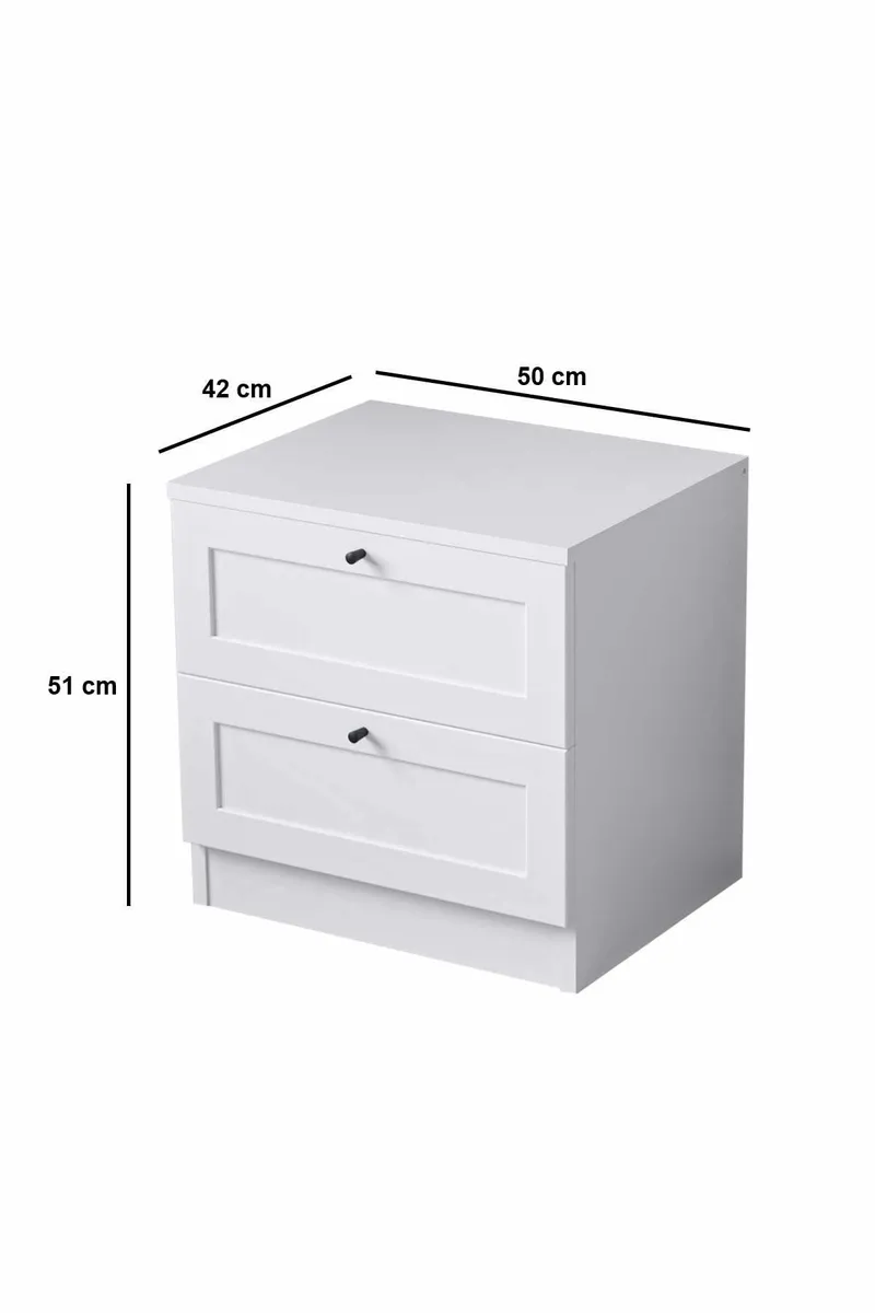 Interlaken Nattduksbord 50 cm - Vit - Möbler - Bord & matgrupp - Avlastningsbord & sidobord - Sängbord & nattduksbord