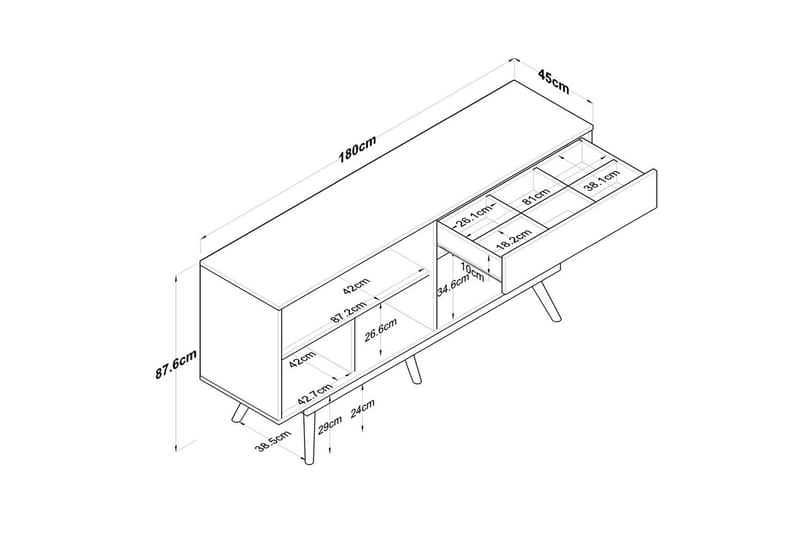 Islen Konsollbord 180 cm - Mörkbrun/Vit - Möbler - Bord & matgrupp - Avlastningsbord & sidobord - Konsolbord & hallbord