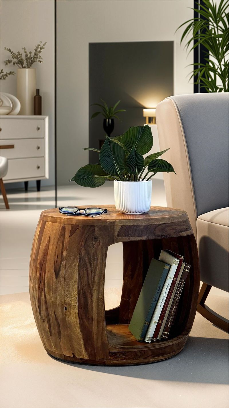 Ivoora Sidobord 50 cm Lantlig stil - varm mörkbrun - Möbler - Bord & matgrupp - Avlastningsbord & sidobord - Brickbord & småbord