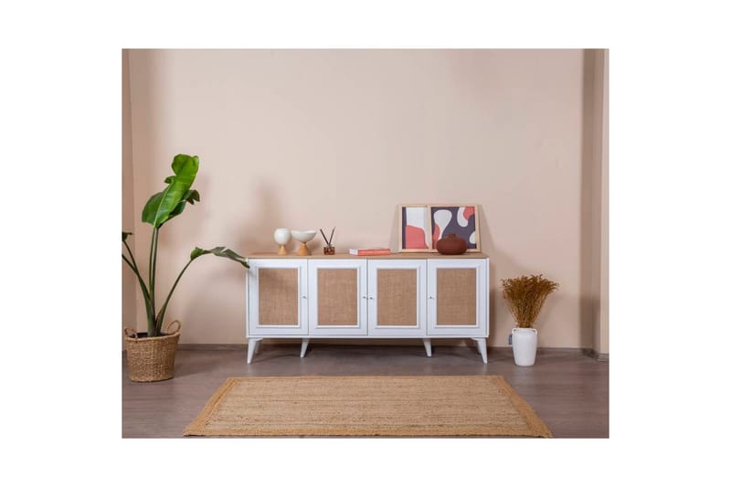Jatinder Konsollbord 80 cm - Mediumfärgat trä/Vit - Möbler - Bord & matgrupp - Avlastningsbord & sidobord - Konsolbord & hallbord