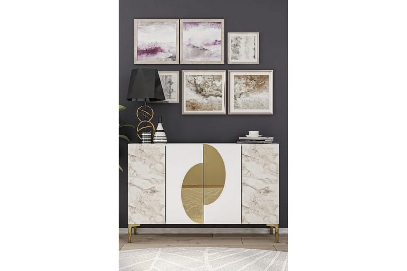 Jorel Konsollbord 120 cm - Vit/Guld - Möbler - Bord & matgrupp - Avlastningsbord & sidobord - Konsolbord & hallbord