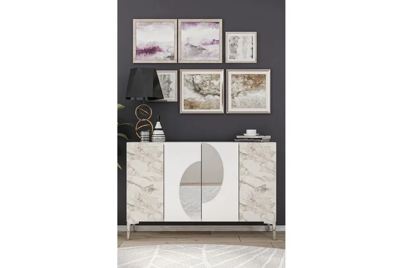 Jorel Konsollbord 120 cm - Vit/Silver - Möbler - Bord & matgrupp - Avlastningsbord & sidobord - Konsolbord & hallbord