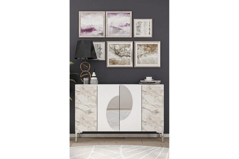 Jorel Konsollbord 120 cm - Vit/Silver - Möbler - Bord & matgrupp - Avlastningsbord & sidobord - Konsolbord & hallbord