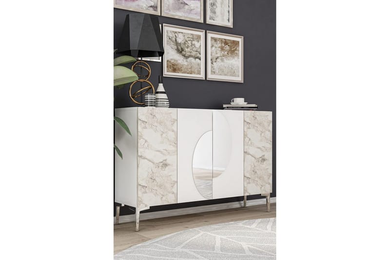 Jorel Konsollbord 120 cm - Vit/Silver - Möbler - Bord & matgrupp - Avlastningsbord & sidobord - Konsolbord & hallbord