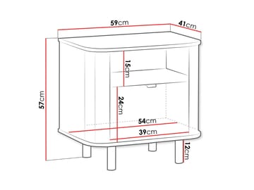 Joriel Sängbord 59 cm - Beige|svart - Möbler - Bord & matgrupp - Avlastningsbord & sidobord - Sängbord & nattduksbord