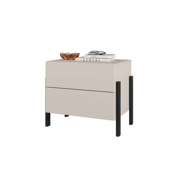 Jukon Sängbord i Trä med 2 Lådor och Metallben - Ljusbeige - Möbler - Bord & matgrupp - Avlastningsbord & sidobord - Sängbord & nattduksbord