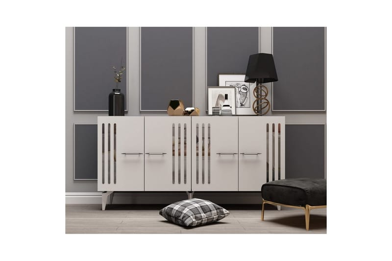 Junes Konsollbord 150 cm - Vit/Silver - Möbler - Bord & matgrupp - Avlastningsbord & sidobord - Konsolbord & hallbord
