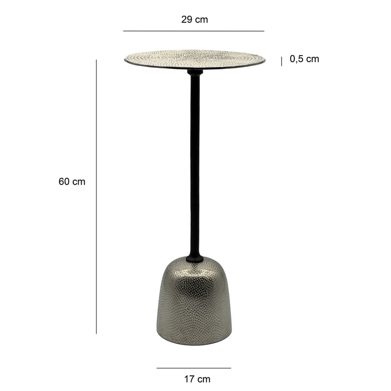 Junira Sidobord 29 cm - Nickelsilver och svart - Möbler - Bord & matgrupp - Avlastningsbord & sidobord - Piedestal & blompiedestal